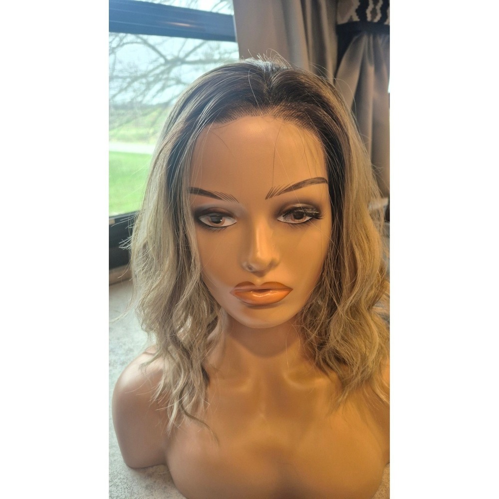 Lace Front Wig Dimensional Brunette w/ Blonde Highlights  Shoulder Length Bob